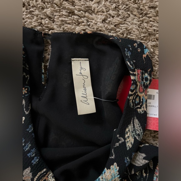 Allison Joy Medium Black Multi print Sleeveless Shift Dress - Picture 6 of 9